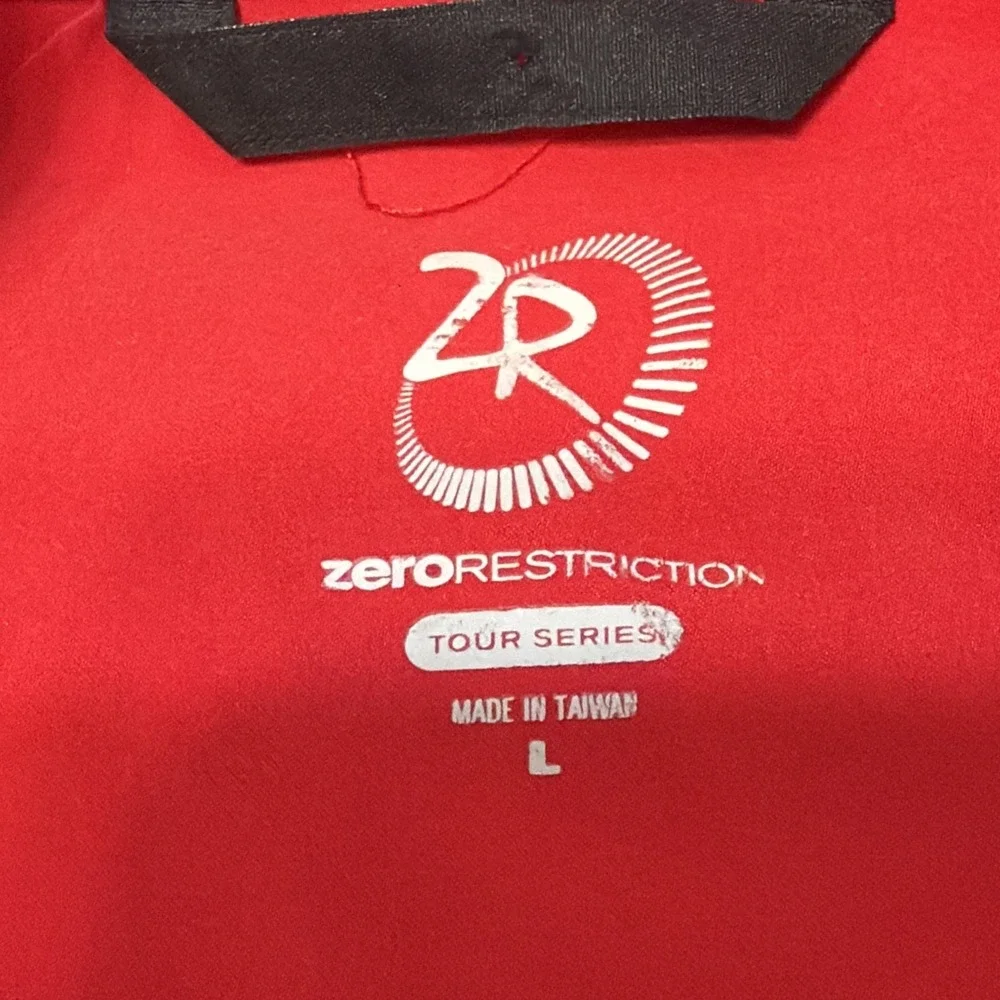 Zero Restriction Mens L Pullover Golf Tour Series 1/4 Zip Jacket Red